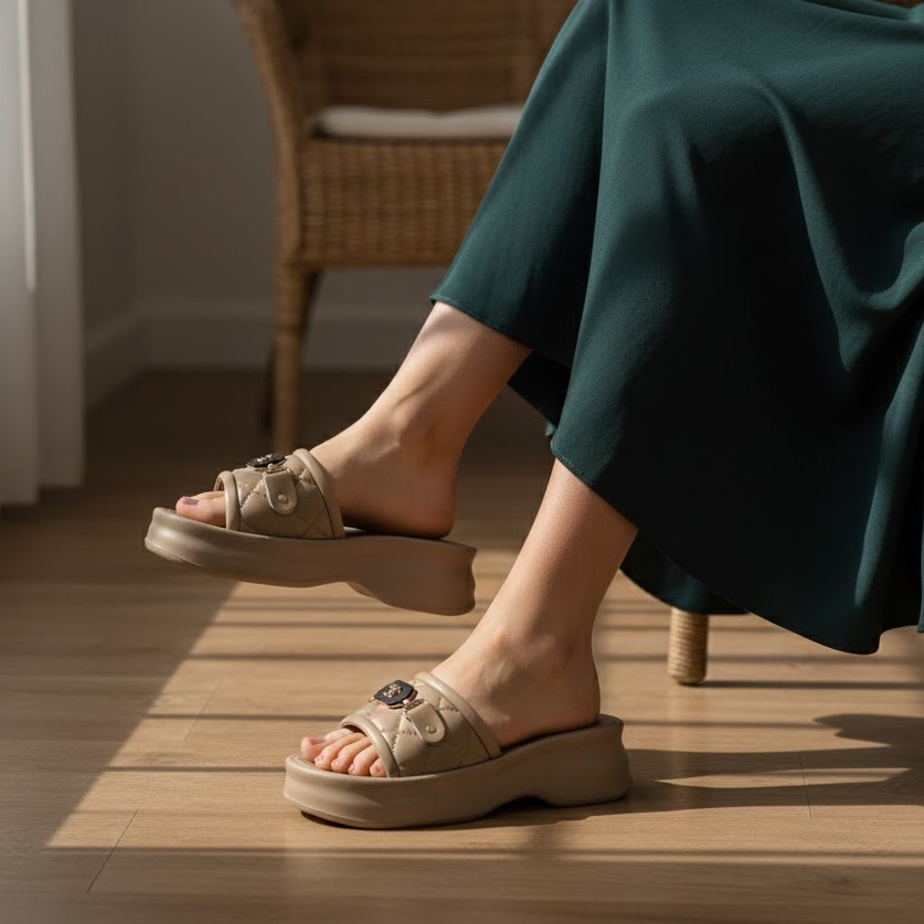 خرید آنلاین دمپایی زنانه آرین مدل گلسا چنل کد 17